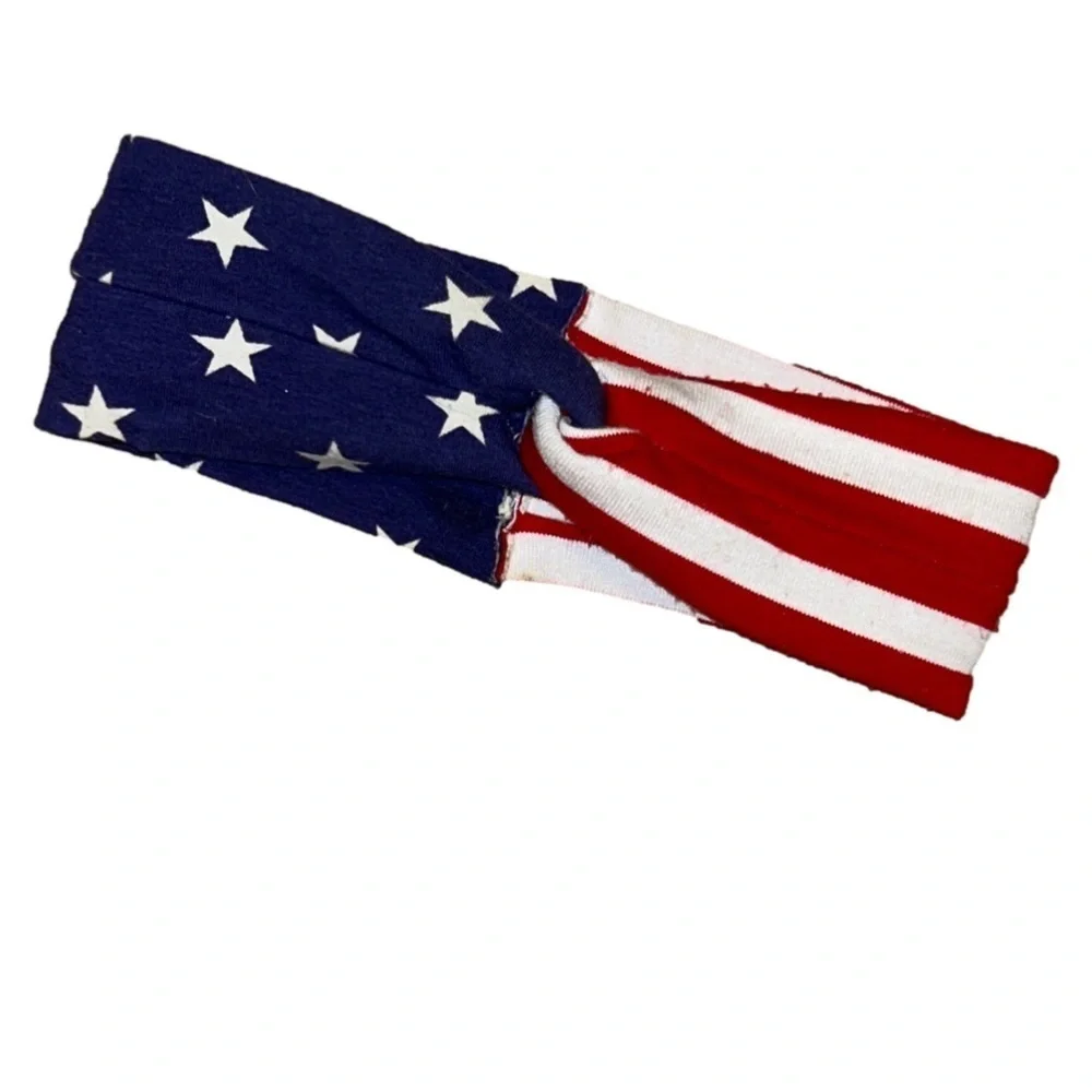 Three red, white and blue headbands